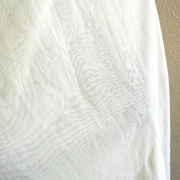 Vintage 70s Unbranded White Flowy Maxi Chiffon Sleep Gown Robe 2pc Set - Picture 9 of 10